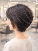 大人ショート ひし形 美シルエット アッシュブラウン