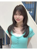 グランマッシュ(GRANMASH) 韓国風ハッシュレイヤー/透明感オリーブグレージュ