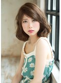 ルーズカールボブ/ミルクチョコレート/ふんわり/30代40代50代