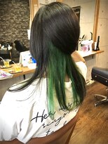 フェブリエ(hair design fevrier) 個性派♪姫カット＋インナーグリーン