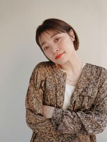 ムク 甲府(muku.)&nbsp;ミディアムヘア/斜めバング/グレージュカラー/甲府駅