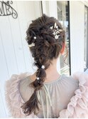 編みおろしヘアセットアップスタイル