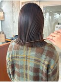 ぷつっとカットボブロブ簡単スタイリングストレートパーマ