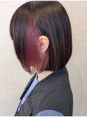 2025トレンド♪ピンクインナーカラーレイヤーボブ【薬師神】