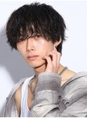 メンズツーブロック束感ニュアンス黒髪マッシュパーマスイ
