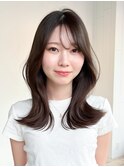 くびれミディ顔周りレイヤー前髪カット小顔_F21264