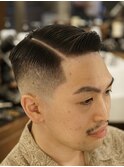 サイドパートスキンフェードカットシェービング吉祥寺理容室
