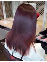 アース 郡山コスモス通り店(HAIR&MAKE EARTH)&nbsp;：艶感ピンクブラウンのストレートロング