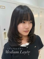 ミニヨン バイ ハピネス 高の原店(mignon by Happiness) ミディアムレイヤー/レイヤー/レイヤーカット/韓国ヘア/顔まわり