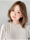 ショコラアッシュヘルシースタイルふんわりカールレイヤーボブ