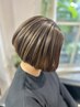 【白髪ぼかしハイライト】+カット+ 髪質改善TR "白髪ぼかしショートボブ"