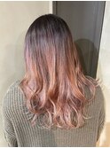 pinkバレイヤージュ