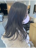 ロング×アッシュグレージュ