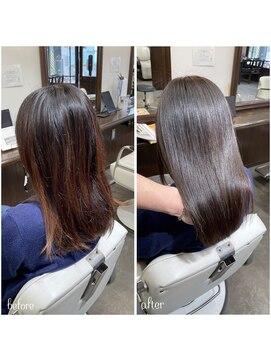 ムーブ(Moob) 落ち着きがありながらも透明感のある髪色髪質改善カラー【別府】