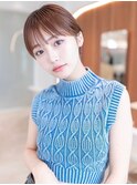 大人かわいい前髪セシルカットココアブラウンフリンジウェーブ