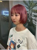 モーブピンクハイトーンボブ