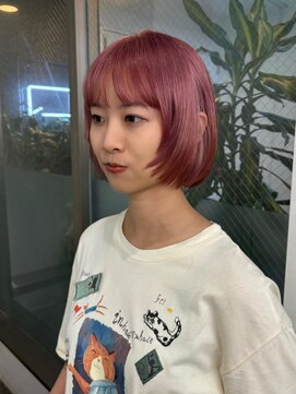 レコ 渋谷(LECO) モーブピンクハイトーンボブ