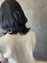 ブランカヘアー 西尾(BLANCA HAIR) ネイビーブラック+レイヤーカット