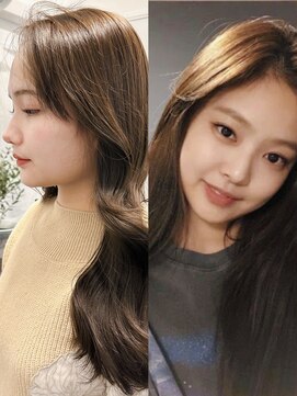 ラレイ ハラジュク(Lalei harajuku) 【白石】ブリーチなしのシアーカラー/ミルクティベージュ