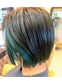デザインカット×インナーカラー/ハイライト/グリーンカラー