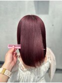 ラベンダーピンク/小顔/ワンレン/髪質改善/前髪