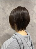 大人可愛いショートボブ/丸みショートボブ