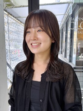 ハピネス 河原町店(Happiness) ミディアムヘア　顔まわりカット　京都美容室　進詩織