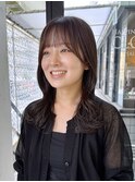 ミディアムヘア 顔まわりカット 京都美容室 進詩織