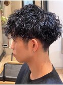 ツイストスパイラルパーマショートレイヤーマッシュツーブロック