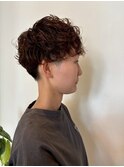 無造作カールのショートパーマ