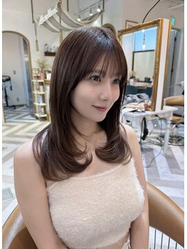 ロンドアベニール 北千住(Lond avenir) ミディアムレイヤーカット/マロンベージュ/顔周り/前髪北千住