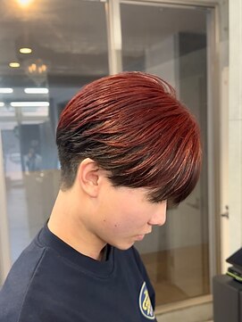 エデアンホンテン メンズサロン(EDEAN 本店 （旧：EDEAN 上通）) 熊本メンズカット シースルーマッシュ ハイトーン ワインレッド