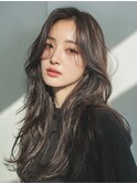 韓国ハッシュカット×艶ショコラベージュカーテンバング♪