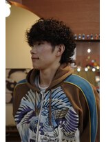 エディ(Edy)&nbsp;メンズパーマ波巻きスパイラルパーマスペインカールマッシュ岡山