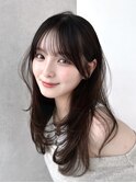 薄め前髪顔まわりレイヤーカットシースルー前髪ハッシュカット