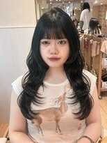 アフロート ディル(AFLOAT D'L)&nbsp;（ぱっつん前髪）顔周りカット韓国レイヤーくびれミディアム