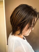 ライフ 忍ケ丘店(Lyfe)&nbsp;大人くびれハッシュカットレイヤーボブ艶髪カラー_ウルフカット