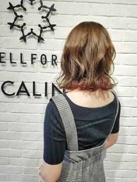 ヘア スパ ビューティー エールフォルム(HAIR SPA BEAUTY YELLFORME) 切りっぱなしボブ インナーカラーピンク
