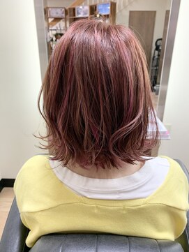 ミューズアヴェダ 浜町店(MUSE AVEDA) ピンクバレイヤージュボブ