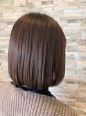 『 ナチュラル質感ボブ 透明感ベージュブラウン 』