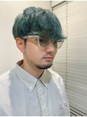 【長谷川愛】メンズ大人のブリーチカラー　刈り上げマッシュ