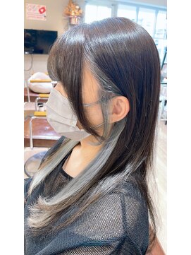 ハピエル ヘアークルー(HAPPYEL hair crew) 10代20代30代☆外国人風インナーカラー×シルバーグレー