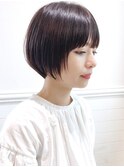 大人かわいい小顔ひし形ショートボブ暗髪黒髪20代渋谷原宿神宮前