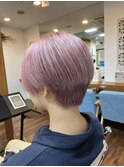 ショート×ピンクベージュ