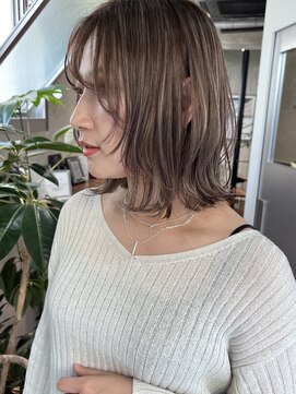 サイン 表参道(SIGN) 美髪エアリーロングピンクブラウン切りっぱなしボブ