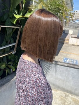 ナナナ パレナ 大津膳所店(nanana parena) 切りっぱなしボブ/縮毛矯正/ワンランク上の艶/透明感カラー