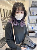 裾カラー×パープル×くびれロング