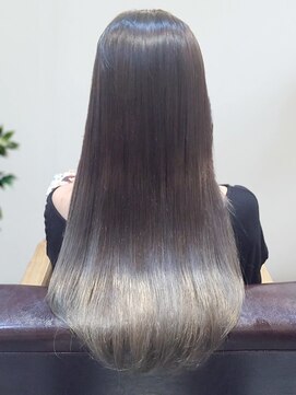 ヴィムヘアー 北谷店(VIM hair) 黒髪暗髪ブルーブラックワンカール美シルエットロング20代30代