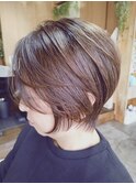 ☆　脱白髪染めハンサムショートウルフ寄り　☆