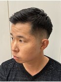 メンズビジネス爽やかショート理容室眉毛カット顔剃りフェード